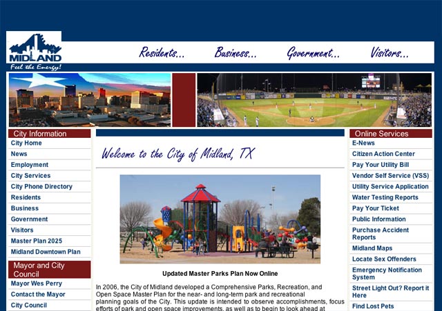 Modified Home page screenshot