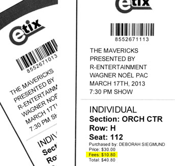 Scan of tickets