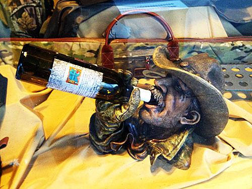 Cowboy wine bottle holder