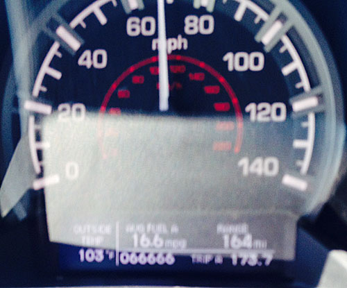 Photo of instrument cluster