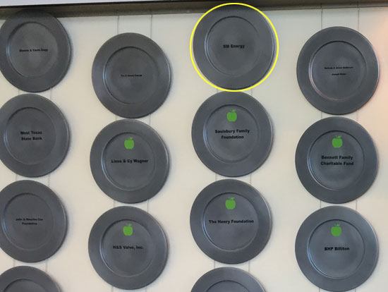 West Texas Food Bank's Midland Facility - Donor Plates
