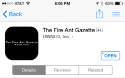 Screenshot of Gazette app download page