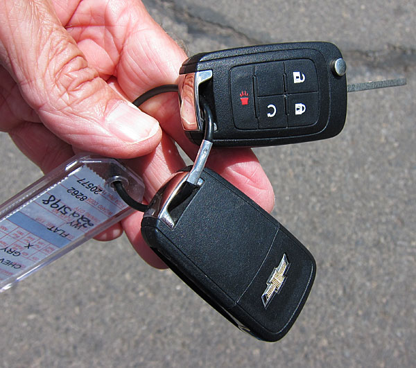 Photo of rental car keys