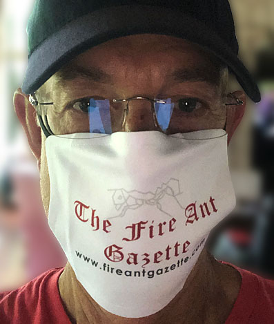 Actual human modeling actual Fire Ant Gazette mask