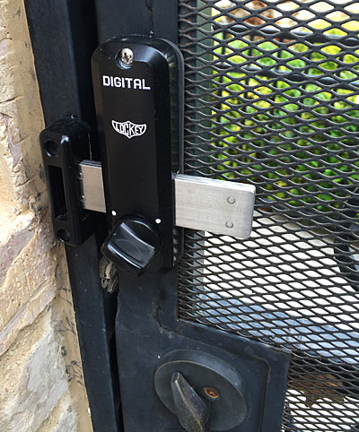 Installed lock - inside gate