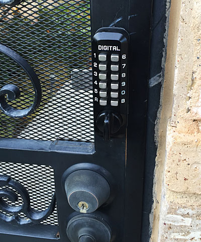 Installed lock - outside gate