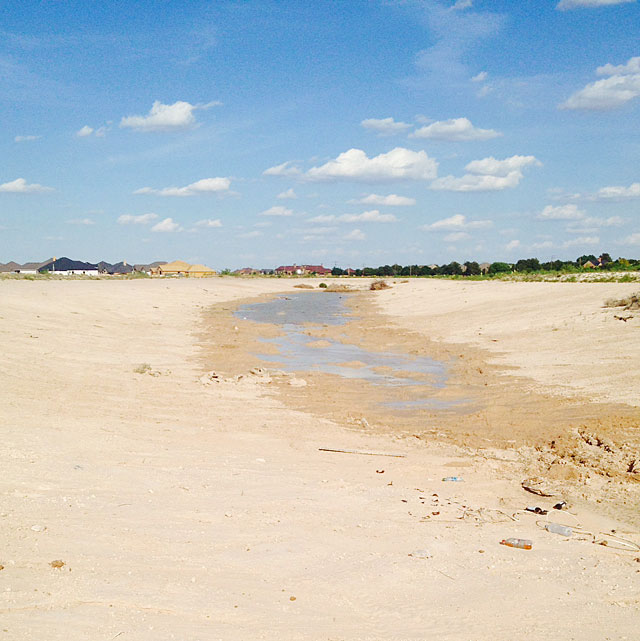 Water in West Texas ditch