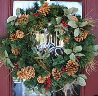 Photo of the wreath on our front door