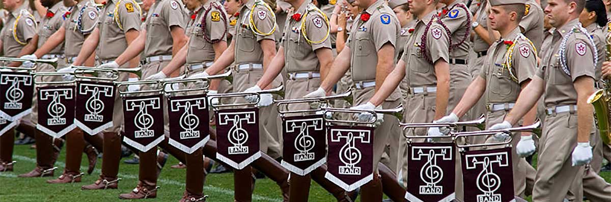 Photo - Texas A&M marching band - Bugle rank