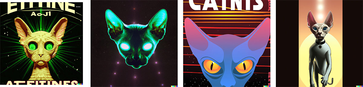 Alien cats generated by Dall-E 2