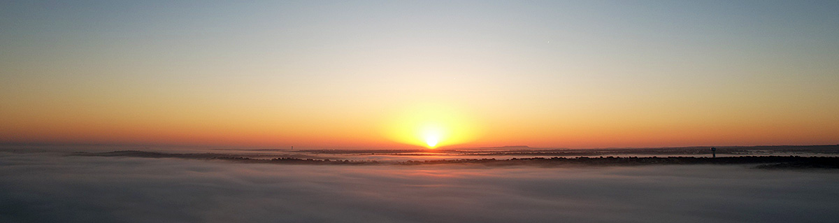 Sunrise over the fog in Horseshoe Bay, Texas