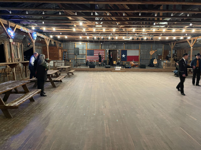 Photo: The interior of the Albert Dancehall, Albert, Texas