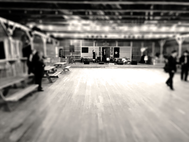Photo: Black and white image of Albert Dance Hall prior to a dance