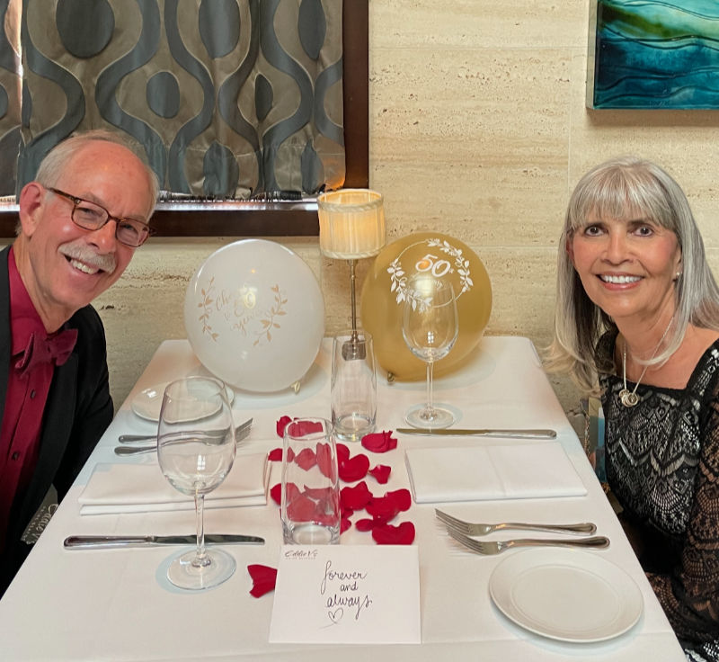 Photo: My wife & I celebrate our 50th wedding anniversary at Eddy V's in San Diego, CA