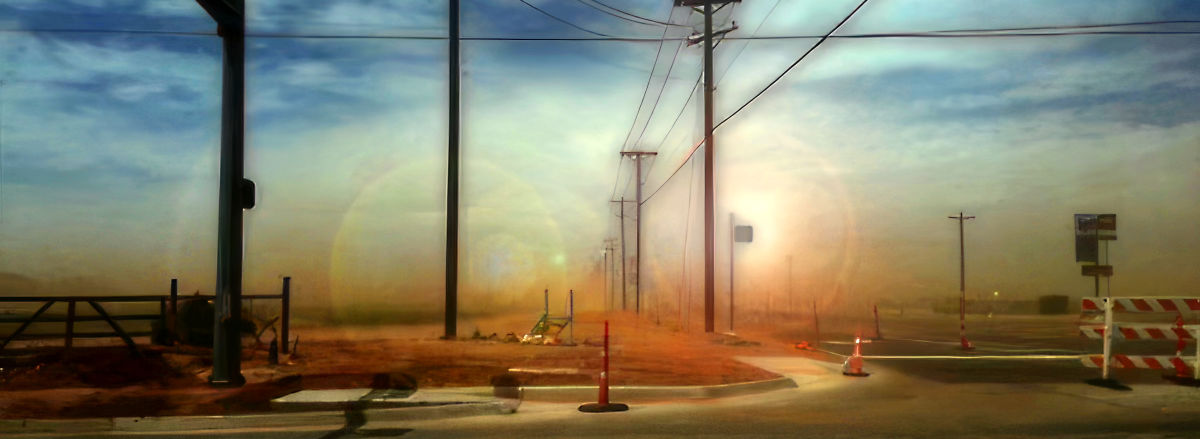 Stylized image of a West Texas dust storm
