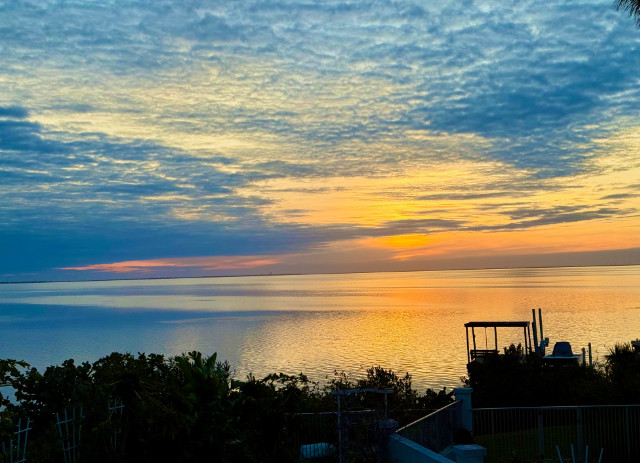 Photo: sunset over Laguna Madre, South Padre Island, TX