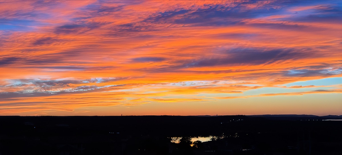 Photo: Sunset viewed from Marble Falls, Texas