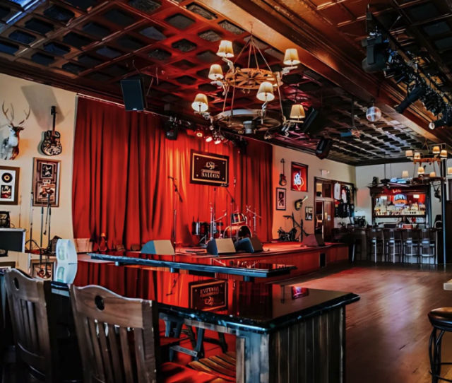 Photo: Dance floor and bandstand at Crossroads Saloon