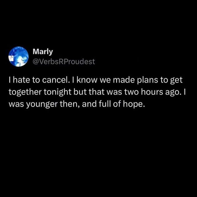 Meme: Plans are made to be canceled