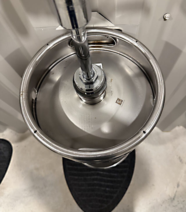 Photo: The same urinal as viewed from above, where the typical user would be standing