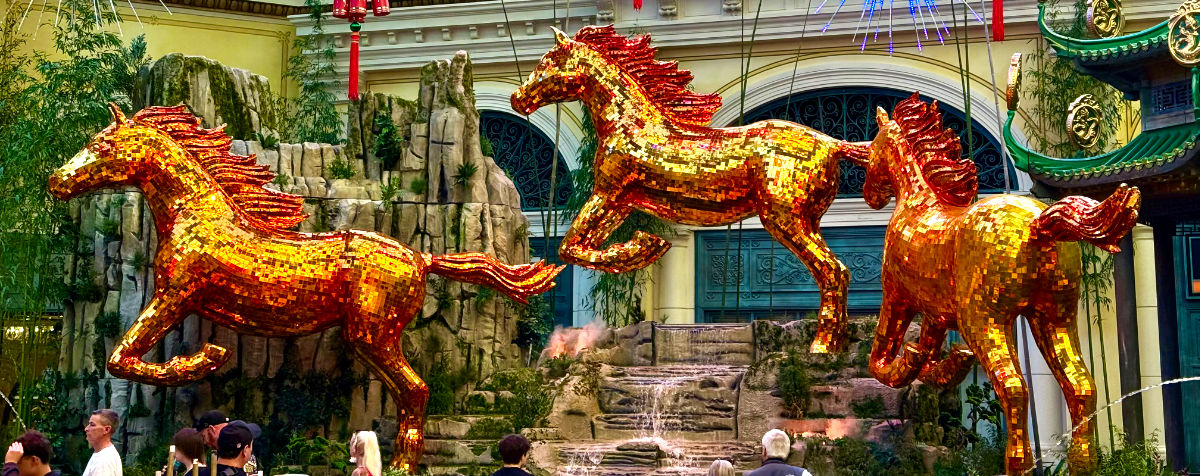 Photo: Year of the Fire Horse display at the Bellagio Hotel's Conservatory, Las Vegas, Nevada