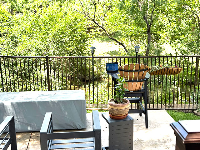 Photo: The portion of our patio overlooking Pecan Creek