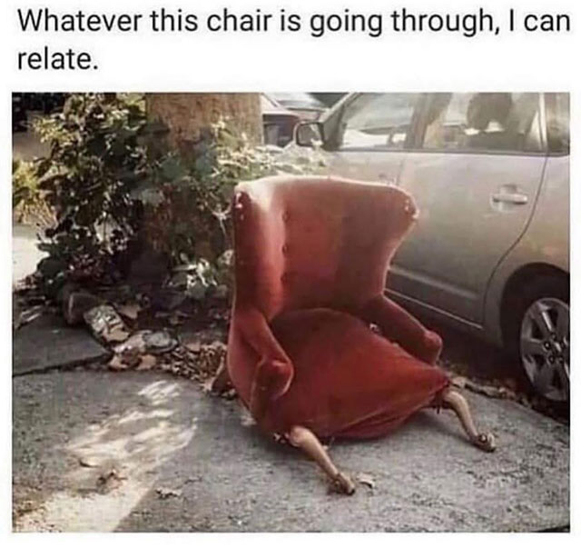 Meme: Sad-looking armchair