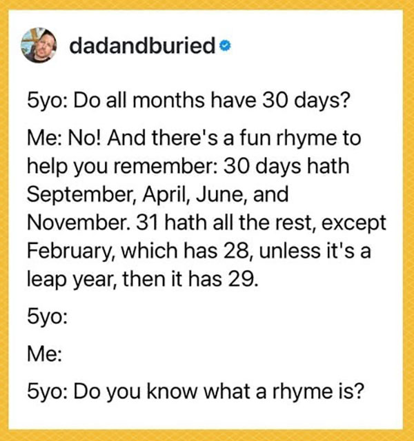 Meme about rhymes that don't rhyme