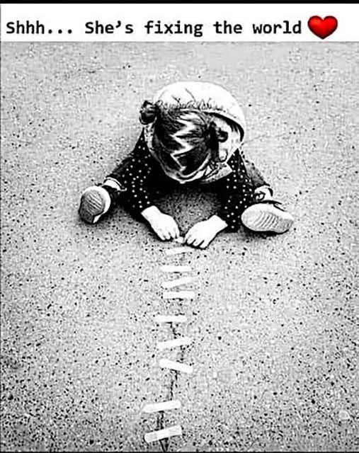 Meme: Fixing the world, one sidewalk crack at a time