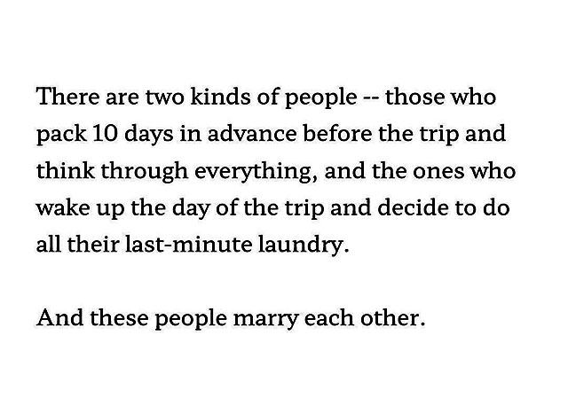 Meme: Packing philosophies may differ