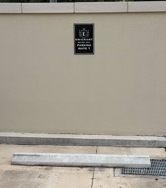 Photo: Emigrant Boutique Hotel parking space with "reserved" signage