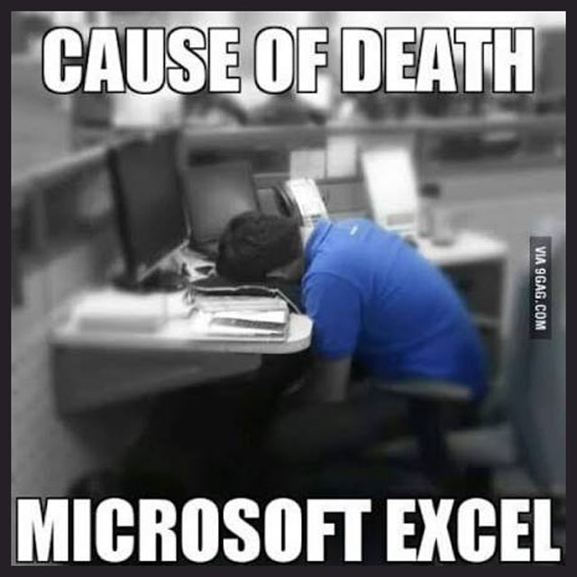Meme: death by Excel