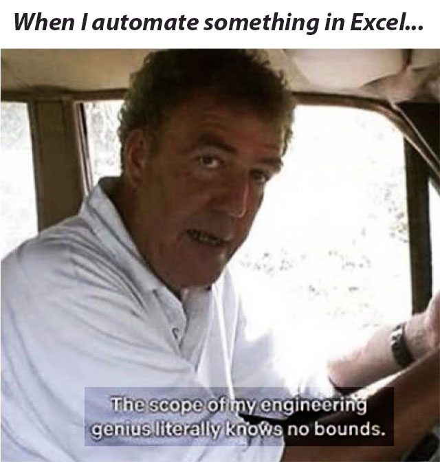 Meme about automating something in Microsoft Excel