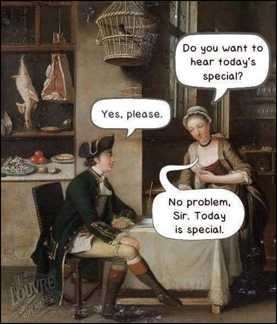 Meme: Today is a special day, but we don't know what the special of the day is