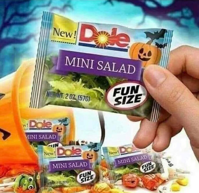 Meme: Fun size Dole mini salads