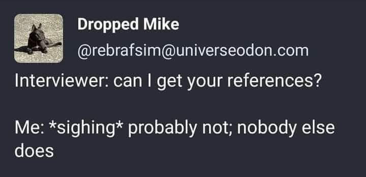 Meme: Nobody gets my references